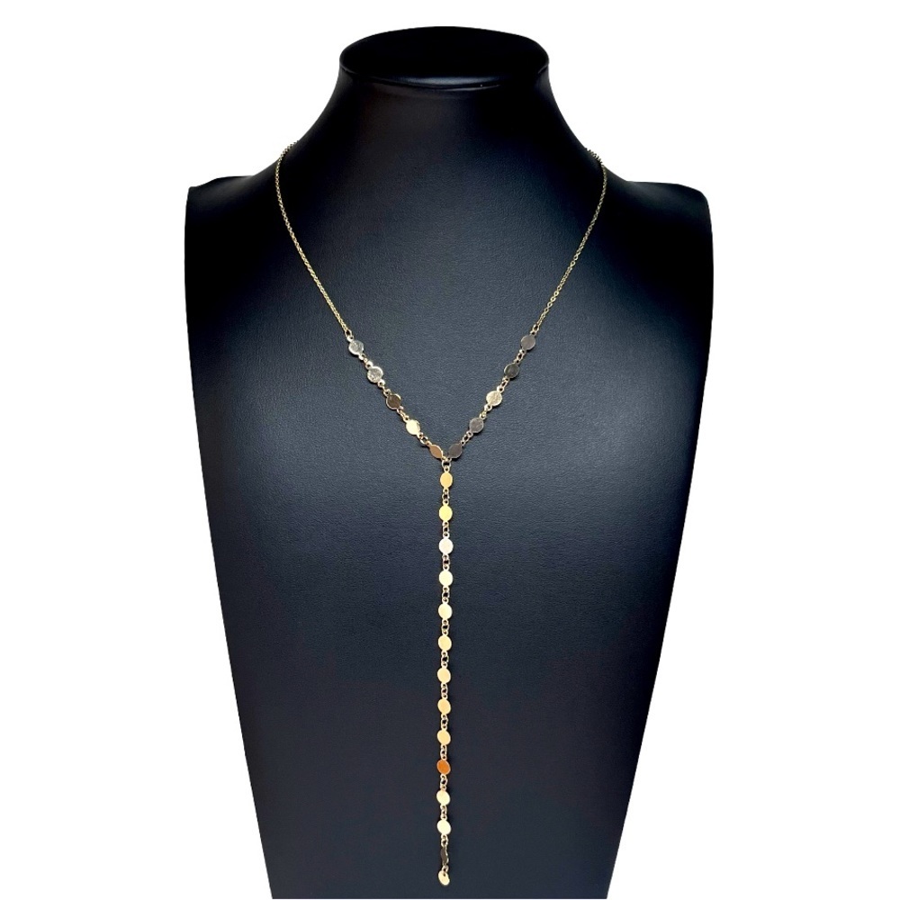 Golden Y Drop Lariat Necklace Fashion Jewelry 16-18.5"